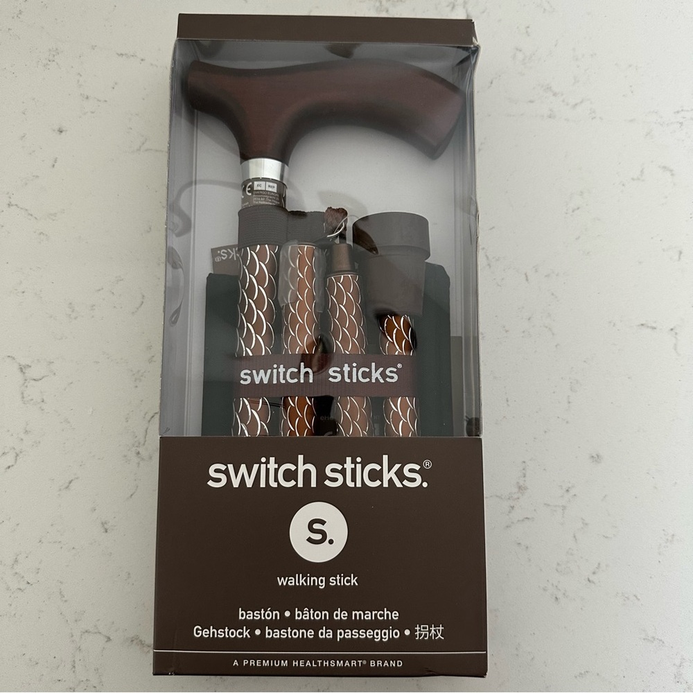Switch Sticks Walking Stick Cane Men Women Foldable Adjustable Height 32-37" NEW